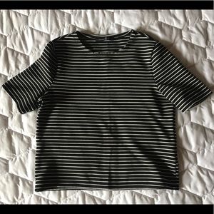Primark Black and White Striped Crop Top